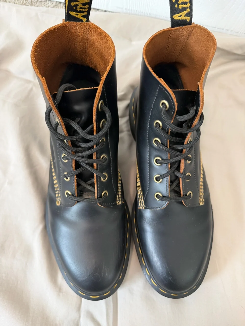 Dr. Martens 101 Vintage Style Black Leather 6-Eye Lace-Up Ankle Boots